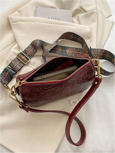 QWINEE WEIND WESTRY PARSE FLORAL COTTER COTTER BAG LEATHER CROSSBODY BAG VINTAGE HOBO Square Parse in Kuwait