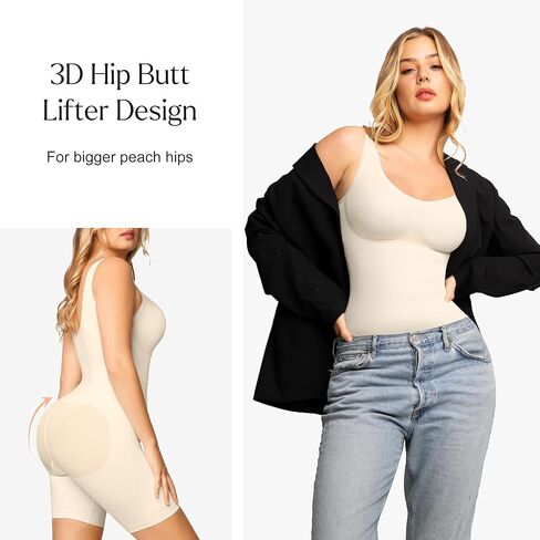 Popilush Shapewear Bodysuit for Women - Tummy Control Scoop Neck Body Shaper Sleeveless Sculpting Tank Tops in Saudi Arabia