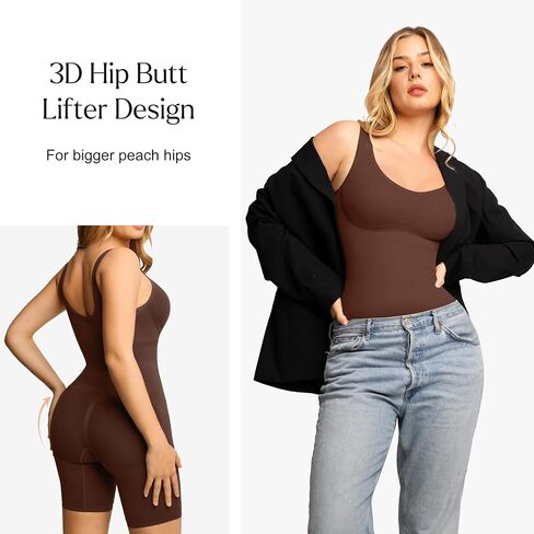 Popilush Shapewear Bodysuit for Women - Tummy Control Scoop Neck Body Shaper Sleeveless Sculpting Tank Tops in Saudi Arabia
