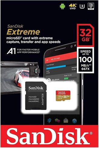 SanDisk Extreme 64GB microSDXC UHS-I Card with Adapter (SDSQXNE-064G-GN6MA) in Saudi Arabia