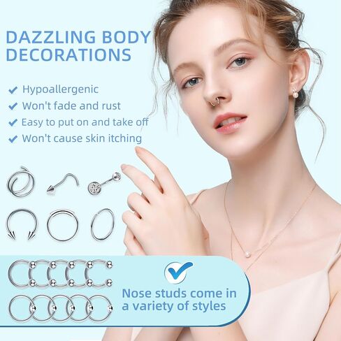 Tustrion 153Pcs Piercing Kits for all Piercings Professional with Piercing Jewelry and Tools for Nose Septum Belly Button Lip Ear Tongue Cartilage Eyebrow and More with 12G, 14G, 16G and 20G Piercing Needles in Saudi Arabia