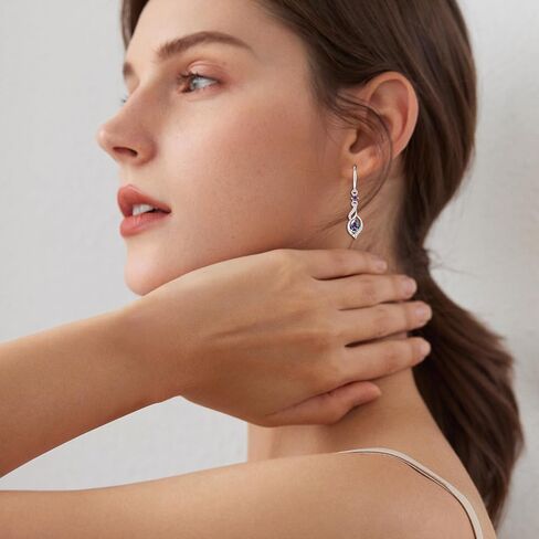 FANCIME Gift for Women Birthstone Dangle Earrings for Her Teardrop Birthstone Earrings S925 Sterling Silver infinity Love Birthday Gifts for Mom Women in Saudi Arabia
