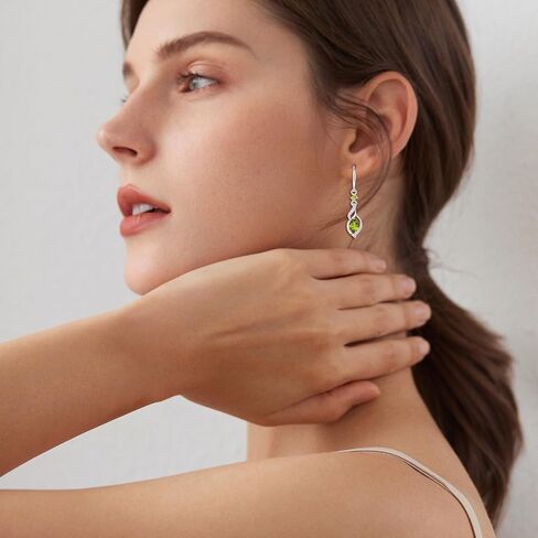 FANCIME Gift for Women Birthstone Dangle Earrings for Her Teardrop Birthstone Earrings S925 Sterling Silver infinity Love Birthday Gifts for Mom Women in Saudi Arabia