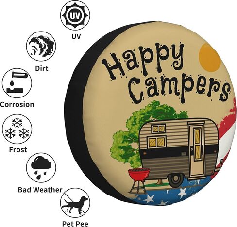 غطاء الإطارات الاحتياطية لـ RV Camper Trailer Weatherproof Universal Wheel Cover for RV Travel Trailer Camper Truck 14inch in Kuwait