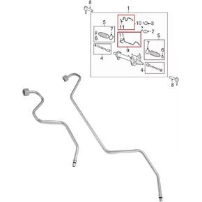 Rack & Pinion Transfer Lines Hard Lines on Rack for Silverado Avalanche Sierra Escalade 2008-2014 15254059 15254058