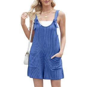 VUTRU Women's Summer Sleeveless Romper Adjustable Loose Jumpsuit Casaul Striped Overalls Outfits 2025 With Pocket