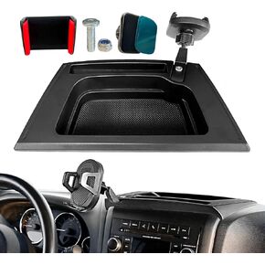 Jeep Wrangler JK Cell Phone Mount for 2011-2017 Jeep Wrangler JK JKU 2 Door & 4 Door Multi-Mount Phone Holder Dash Tray with Extension Arm Metal Rod Accessories