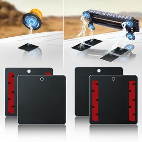 4PC 8895404 Self-Adhesive Magnetic Mount Pad for Cars Pickup Trucks SUV Aluminum Cabs, Ideal for Light Bars, Strobe Beacons, Spot Lights, for Magnetic Light Mounts, Resistant Black Powdercoat, 8895400