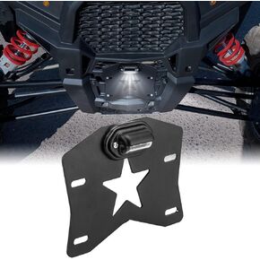 Wsays UTV LED License Plate Bracket Universal Aluminum License Plate Frame Compatible with Polaris RZR Ranger General Maverick x3 Commander Pioneer Talon Mule Wildcat