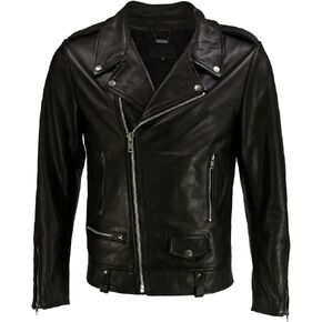 DECIMAL Men's Black Genuine Lambskin Leather Biker Jacket VINTAGE REAL BROWN MOTORCYCLE JACKETS FOR MEN (US, Alpha, Small, Regular, Regular, BLACK R)