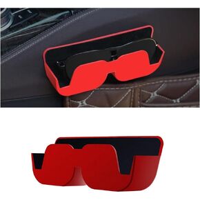Sunglasses Holder for Car Dashboard,Semi-Open Car Sunglasses Holder with Velvet Lining Avoids Scratched Lenses,Self Adhesive Eyeglass Holder Car Organizer for Most Car Truck (Black)