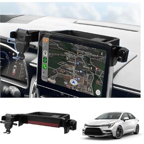 FIILINES Dashboard Storage Tray&Phone Holder Compatible with 2019-2024 Toyota Corolla/Corolla Cross 2022-2024(Fit 8" Touch Screen) Dash Center Console Organizer Cell Phone Mount Interior Accessories
