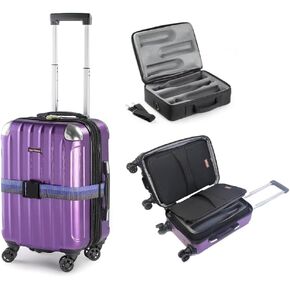 6-Bottle Insulated Wine Suitcase - Travel & Airplane Safe, Purple