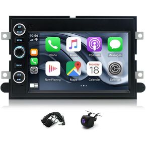 2+32G Android 13 Double Din Car Stereo Radio Compatible for E150 E250 500 7'' Touch Screen Car Radio Audio Receiver with Wireless CarPlay Android Auto,Mirror Link,GPS Navigation,WiFi,Camera