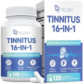 Tinnitus Relief for Ringing Ears, Tinnitus Relief Supplement with Ginkgo Biloba & Vitamin B12 | Natural Tinnitus Treatment for Reduce Ear Noise, Improve Hearing & Emotional Support - 120 Capsules