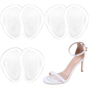 3 Pairs Metatarsal Pads for Women, Silicone Ball of Foot Cushions Clear Non-Slip Pads for High Heels One Size Fits All Shoe Inserts for Pain Relief