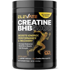 Micronized Creatine Monohydrate Powder - Stim Free Pre Workout with Creatine 5g & Patented goBHB Electrolytes for Enhanced Energy Focus Muscle Building & Recovery (30 Servings - Neutral Taste)