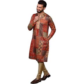 Men's Printed Cotton Kurta & Pajama Set - Ethnic Indian Wear for Weddings, Festivals and Cultural Occasions