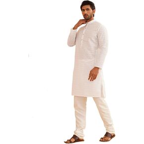 Sojanya (Since 1958 Motifs Embroidered Thread Work Pure Cotton Straight Kurta With Churidar
