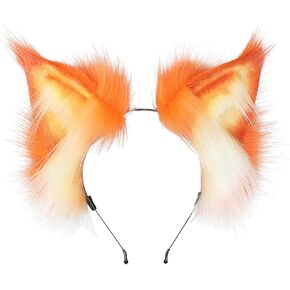 Handmade Furry Lynx Ears Headwear Realistic Plush Cosplay Accessory for Party, Halloween, Christmas