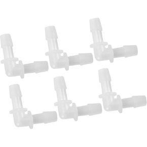 6Pcs Automotive Vacuum Tubing Connector - Car 90 Degree 9.5mm / 3/8" l Shaped Vacuum Tubing Connector Assortment 2 Way Vacuum Line Fittings - Transparent Auto Replacement Parts