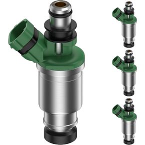 حقن الوقود 4pcs متوافق مع Toyota RAV4 2.0L 1996-2000 ، لكامري 2.2L 1992-2000 ، من أجل Solara 2.2L 1999-2000 ، لسيليكا 2.2L 1994-1999 ، ل MR2 2.2L 1992-1995،2 HOLES ، 23250-74100
