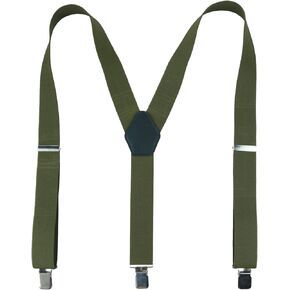 Men's Vintage 1 1/2" Wide Y-Back Suspenders Heavy Duty Adjustable Braces with Metal Clips