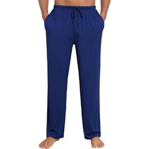 SWOMOG Mens Modal Pajama Pants Soft Lounge Pants Sleep Pj Bottoms with Button Fly & Drawstring & Pockets