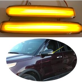 2x Sequential Dynamic Mirror Turn Signal Lights Assemely for Ford Explorer 2011-2019,Replacement BB5Z-13B375-A, BB5Z13B375A,Driver & Passenger Side Pair LED Indicator Lamps,Smoked Lens