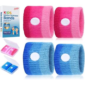 LYJEE Motion Sickness Bands for Kids, Travel Sickness Relief Wristbands, Anti-Nausea Wristbands for Car or Sea Sickness
