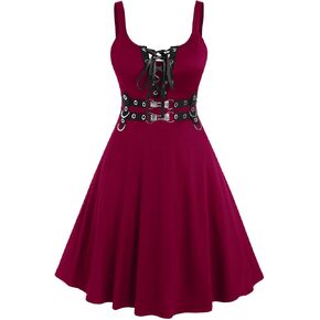 ROSE GAL Womens Plus Size Dresses Sleeveless Wrap Gothic Vintage 50S Spaghtti Strap Swing Maxi Dress in Saudi Arabia