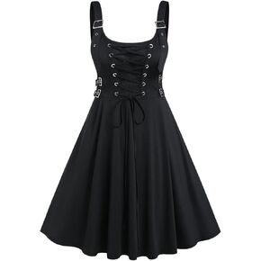 ROSE GAL Womens Plus Size Dresses Sleeveless Wrap Gothic Vintage 50S Spaghtti Strap Swing Maxi Dress in Saudi Arabia