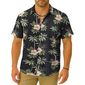 Weecreeture Floral Hawaiian Shirt for Men Summer Button Up Shirt Shirt Shirt Shirt Shirt Mens Beach Tropical Disual ALOHA SHIRT