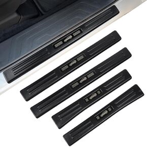 4PCS Door Sill Protector Compatible with Subaru 2019-2025 Ascent Accessories Matte Black ABS Plastic Material Auto Door Entry Guards