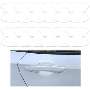 12 PCS Clear Car Door Handle Protector, Anti-Collision Car Handle Protector Waterproof TPU Stickers Doors Entry Guard Universal Cars Handles Scratch Guard Films for Most Cars Vehicles Handles