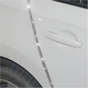 Bling Crash Bumper Strip Sticker/Protector, 4PCS Anti-Scratch - Universal for All Cars, Vehicles, SUV - Auto Accessories for Women (Black White/35"x0.4")