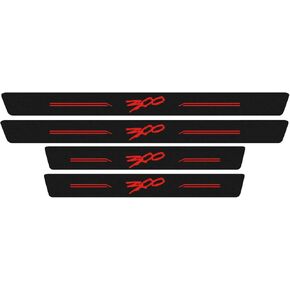 4pcs/Set for Chrysler Door Sill Protector 300/C/ 300S 2005-2023 Door Sill Protector, Carbon Fiber Vinyl Door Sill Trim Scuff Plate