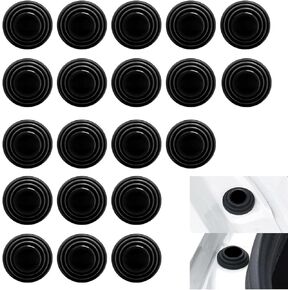 Pack-30 Car Door Shock Absorption Gasket, 1.1" x 0.4" Sports Car Decoration Buffer Sound Insulation Silicone Pad, Multi-Function Waterproof Self-Adhesive Sticker, Universal for Cars (Black)