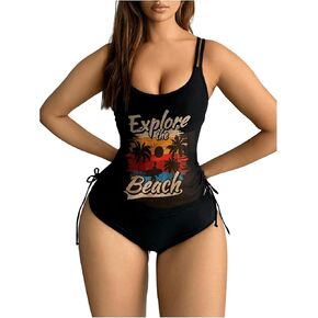 Verdusa للسيدات المكون من 2 قطعة استوائية طباعة Tankini Swimsuit الرباطية عالية الخصر بدلة السباحة