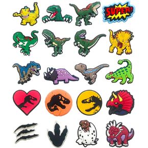 Dinosaur Croc Charms for Boys Kids, 20 PCS Cute Dino Shoe Decoration Pins for Clog, Funny Accessories for Teens Adults Party Favor Gifts