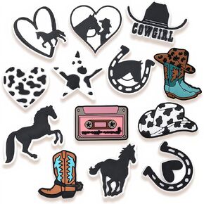 Horse Shoe Decoration Charms, Animals Charms Accessories for Shoes, Bracelets, Wristbands, Sandals, Gifts for Birthday, Party, Holiday, Kids, Teens, Adults (horse 13pcs)