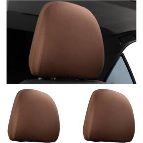 2 PCS Car Seat Head Rest Covers, Soft Stretchable Fabric Head Rest Cover Protector, Dustproof Removable Head Rest Covers for Car Seat Suitable for Most Car Headrest Accessories (Black)
