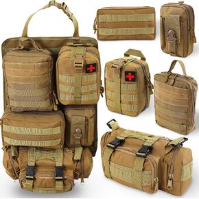 Tactical Seat Back Organizer, Molle Seat Back Organizer, Tactical Covers, Molle Panel for Truck, Car Automotive Storage Accessories, Behind Backseat, Seatback, 22" x 14.5", 5 Pouches