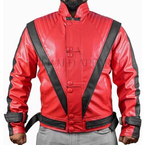 Thrilled Red Leather Jacket, Singer Thrilled Faux Leather Jacket