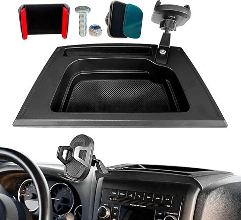 Jeep Wrangler JK Cell Phone Mount for 2011-2017 Jeep Wrangler JK JKU 2 Door & 4 Door Multi-Mount Phone Holder Dash Tray with Extension Arm Metal Rod Accessories in Saudi Arabia