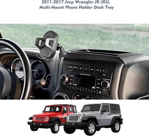 Jeep Wrangler JK Cell Phone Mount for 2011-2017 Jeep Wrangler JK JKU 2 Door & 4 Door Multi-Mount Phone Holder Dash Tray with Extension Arm Metal Rod Accessories in Saudi Arabia