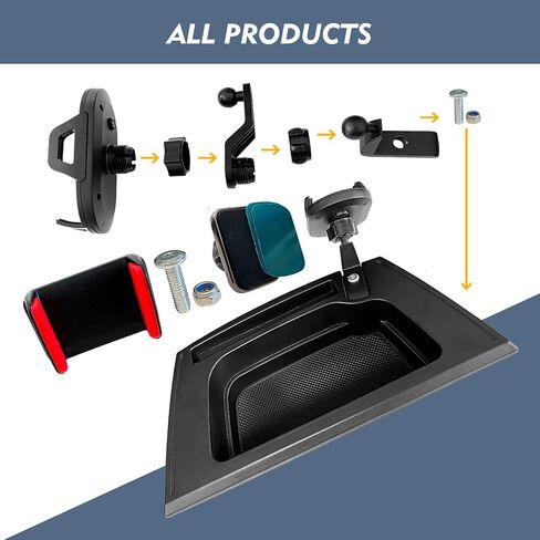 Jeep Wrangler JK Cell Phone Mount for 2011-2017 Jeep Wrangler JK JKU 2 Door & 4 Door Multi-Mount Phone Holder Dash Tray with Extension Arm Metal Rod Accessories in Saudi Arabia