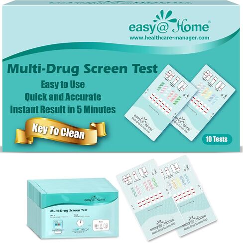 10 Pack Easy@Home 6 Panel Instant Urine Drug Test with Most Sensitive and Comprehensive OPI Test, Testing MOP (OPI 300), BUP,BZO,COC,MTD,OXY #EDOAP-865 in Saudi Arabia