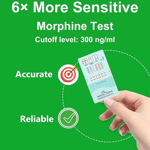 10 Pack Easy@Home 6 Panel Instant Urine Drug Test with Most Sensitive and Comprehensive OPI Test, Testing MOP (OPI 300), BUP,BZO,COC,MTD,OXY #EDOAP-865 in Saudi Arabia