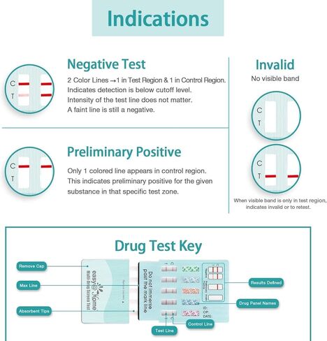 10 Pack Easy@Home 6 Panel Instant Urine Drug Test with Most Sensitive and Comprehensive OPI Test, Testing MOP (OPI 300), BUP,BZO,COC,MTD,OXY #EDOAP-865 in Saudi Arabia
